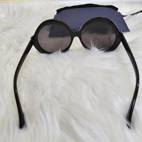 Chunky Frame Color Mirror Lens Oversize Round Sunglasses (Black / Silver) - Picture 2 of 12